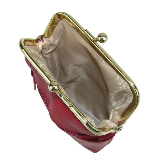 Buxton Women's Leather Framed Cigarette Case Wallet with Floral Emboss - Picture 2 of 3